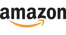 Amazon logo with iconic orange arrow smile beneath bold black wordmark