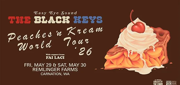 The Black Keys Peaches n Kream World Tour 2026 at Remlinger Farms, Carnation WA, May 29-30