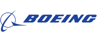 Boeing company logo in blue