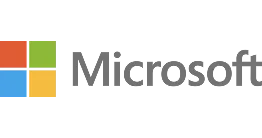 Microsoft logo with colorful four-square emblem and gray wordmark